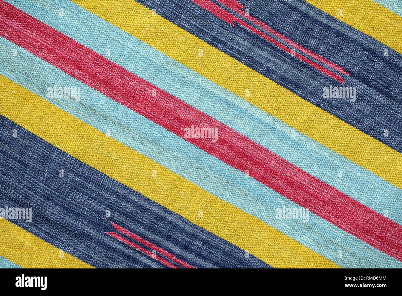 Cloth textured knitted colorful diagonal stripes as background front ...