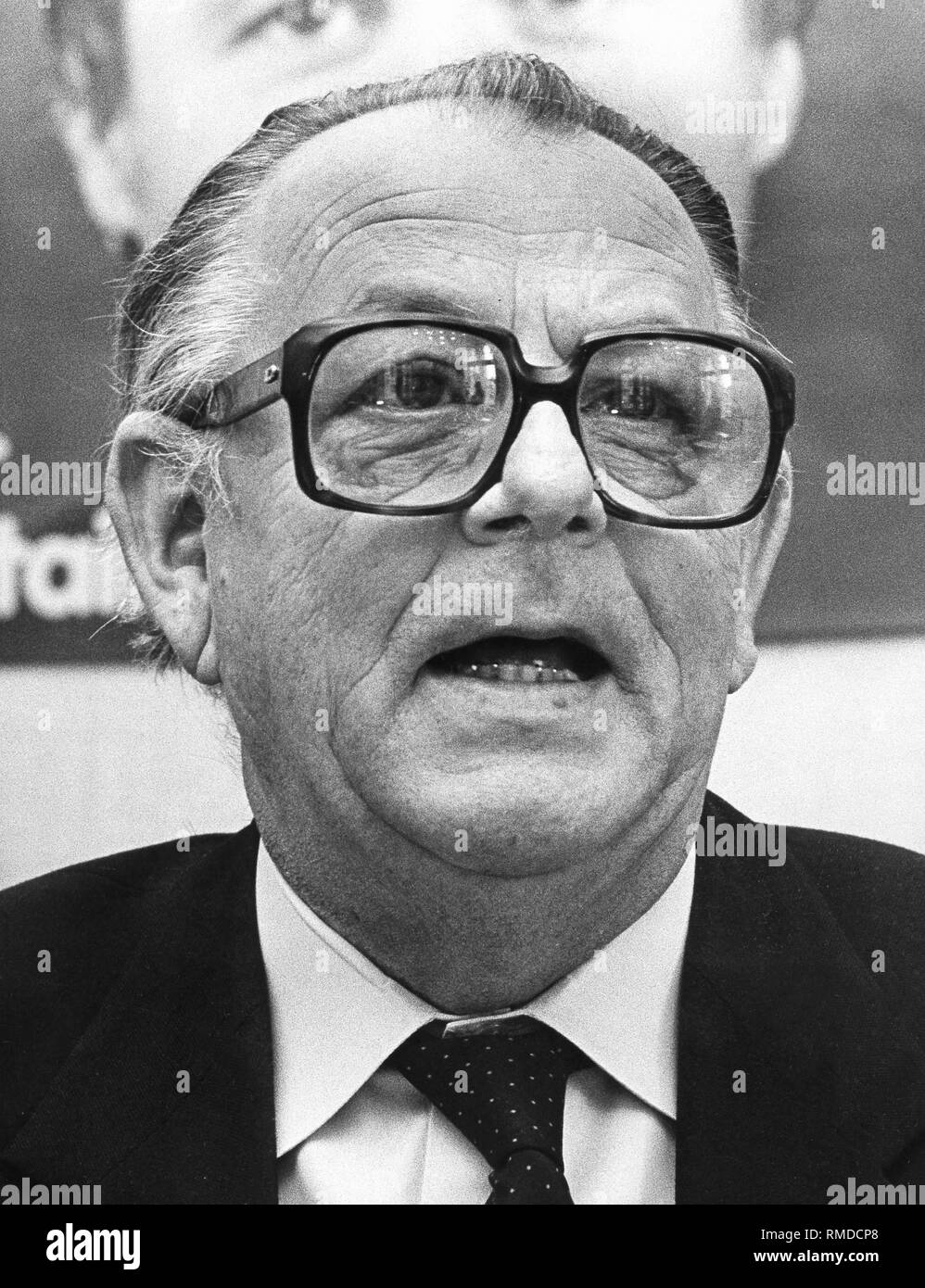 Hans-Juergen Wischnewski, treasurer of the SPD. Stock Photo