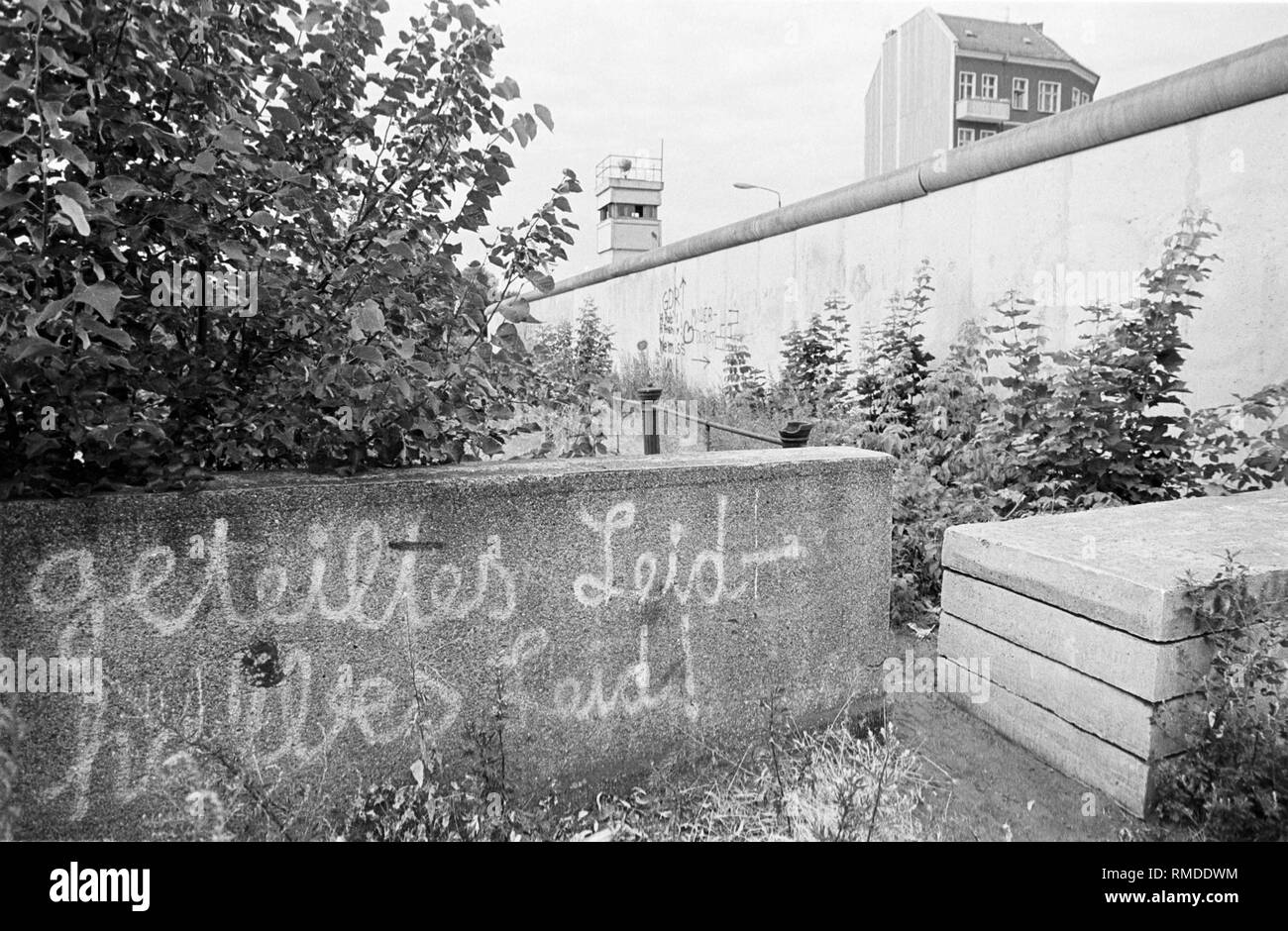 The Berlin Wall on the Lohmuehlen Bridge in the district of Neukoelln Stock Photo