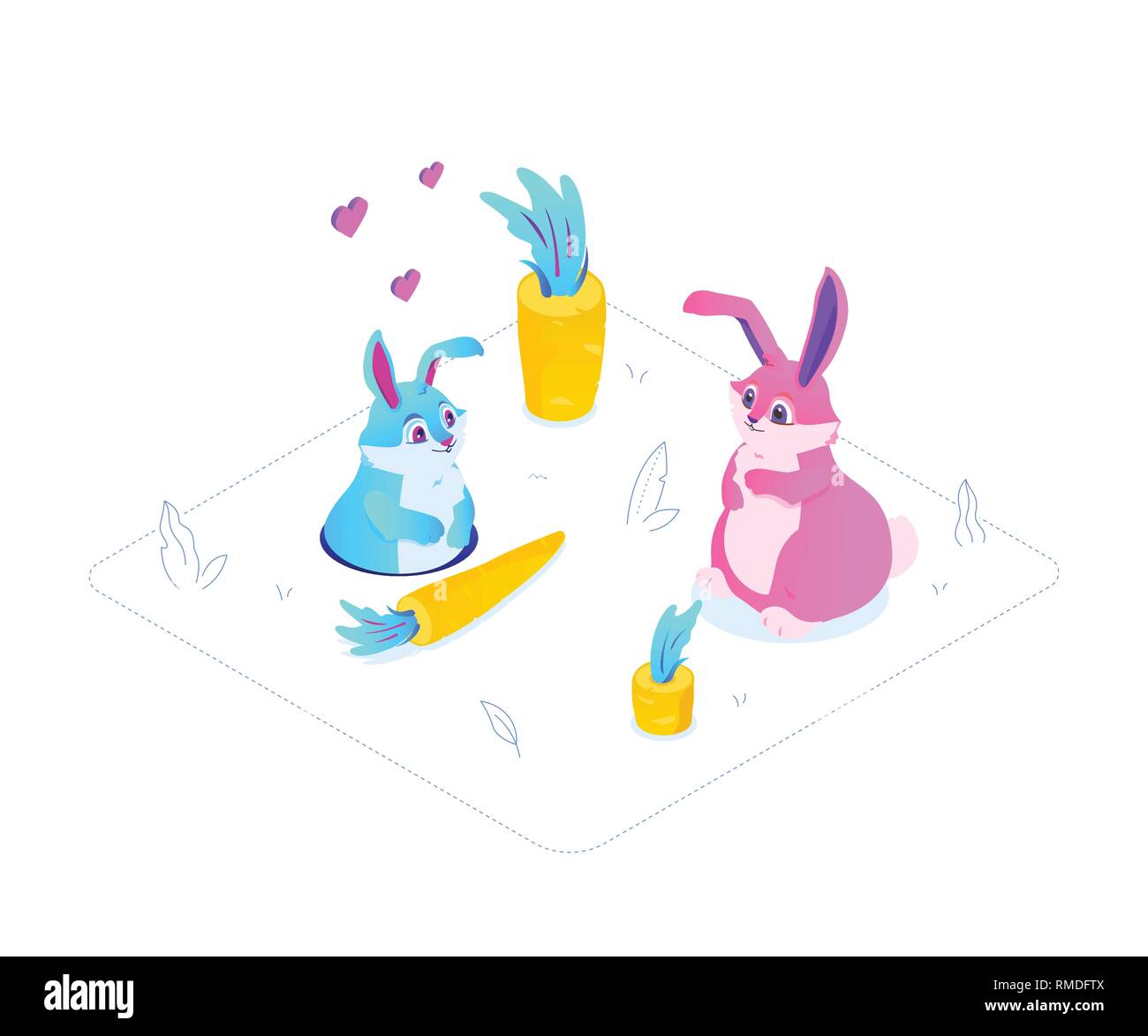 Happy Easter - modern colorful isometric vector illustration Stock Vector