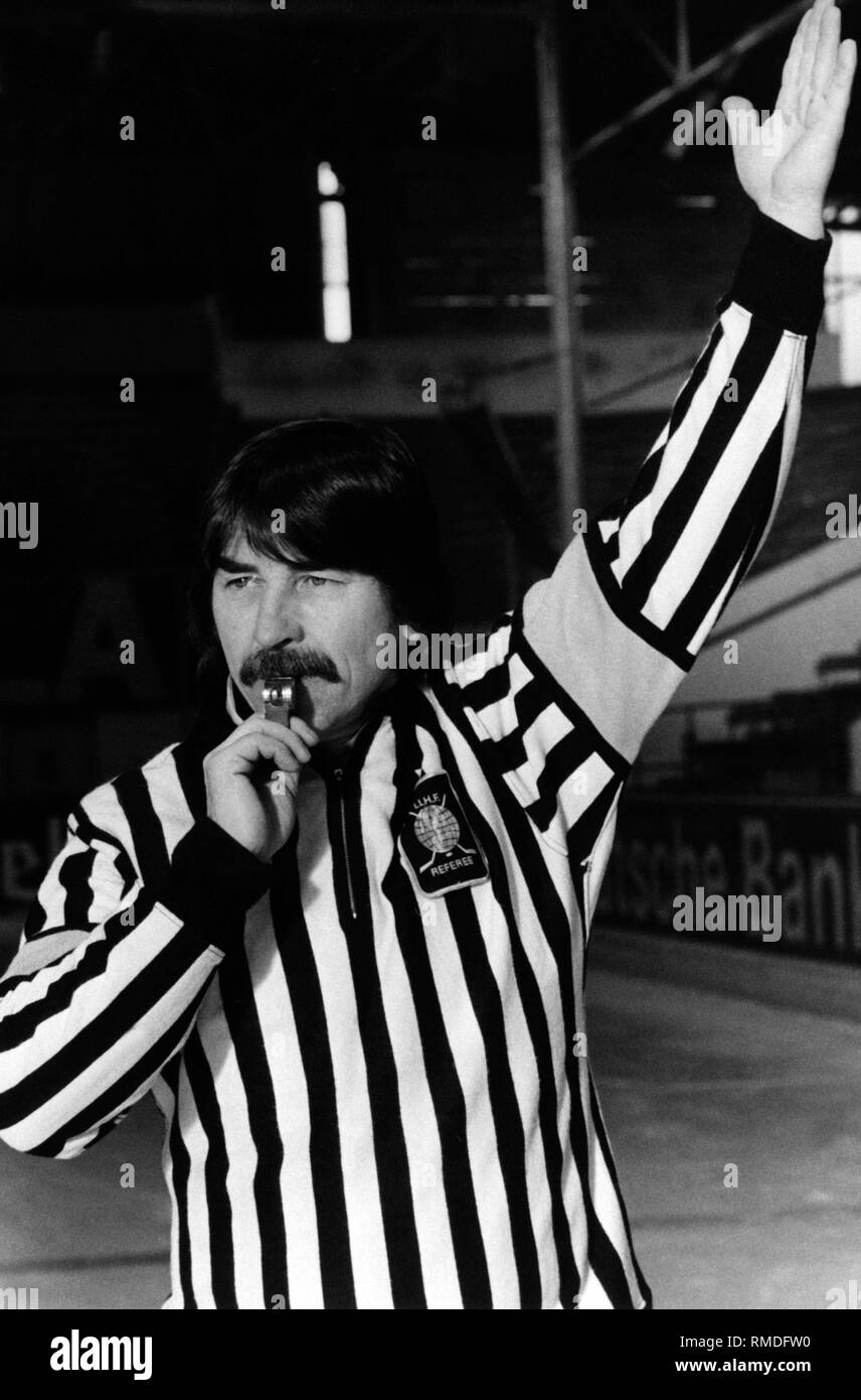 Ice hockey referee Josef Kompalla. Stock Photo