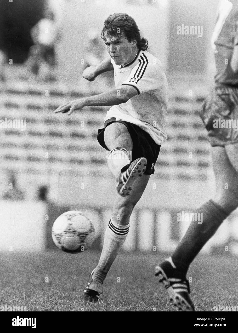 The football international Lothar Matthaeus in action at the Football World Cup in Mexico. Stock Photo