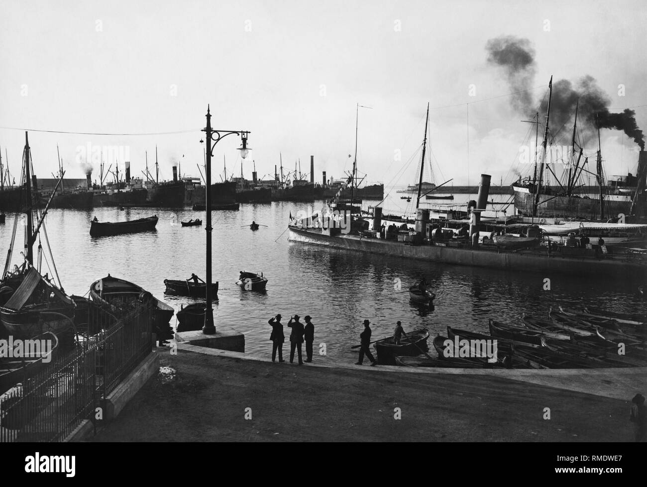europe, italy, tuscany, livorno, view of the port, 1900-10 Stock Photo -  Alamy