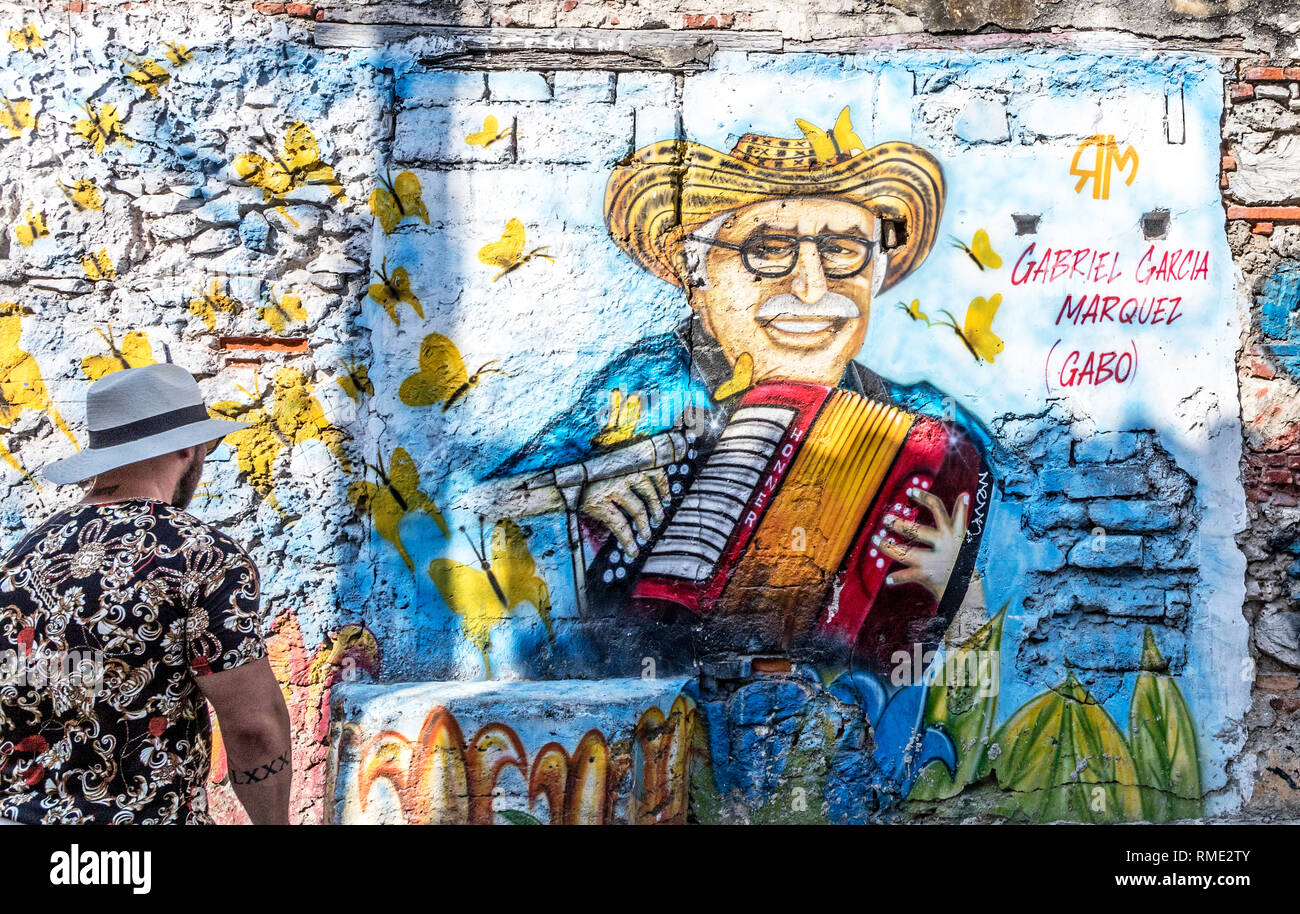 Graffiti of Gabriel Garcia Marquez In Getsemani Cartagena Colombia ...