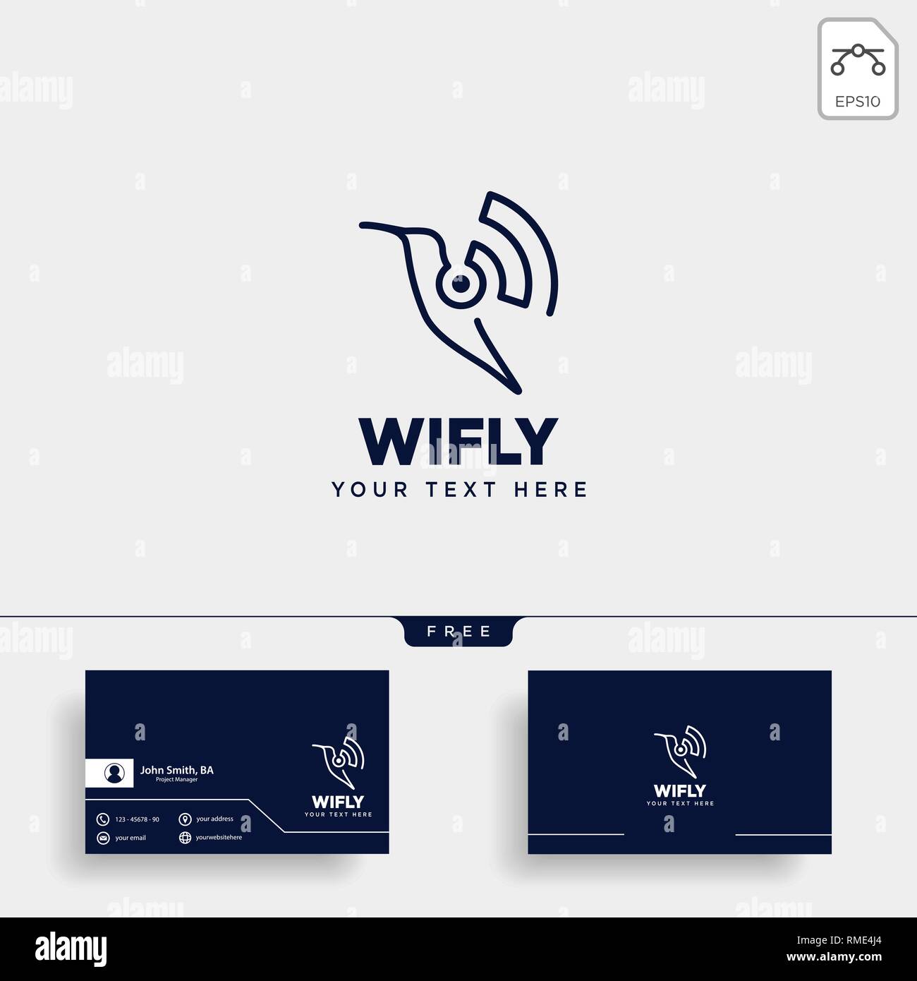 bird wifi flying creative logo template vector illustration icon ...