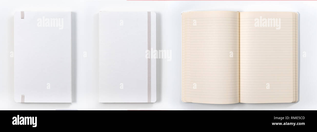 white notebook on white background with clipping path Stock Photo - Alamy