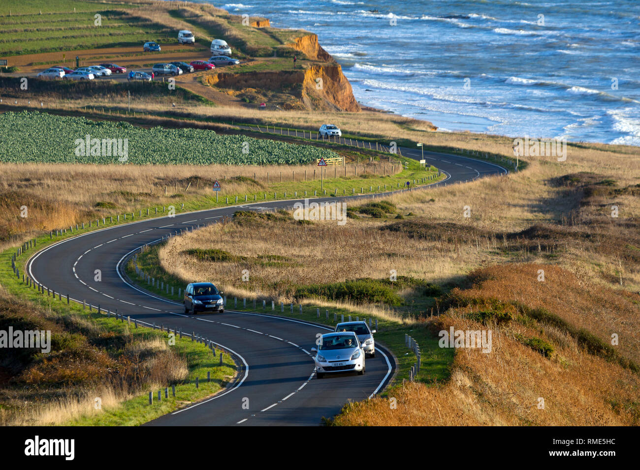 UK, Isle of Wight, Compton Bay, Military Road Stock Photo Alamy