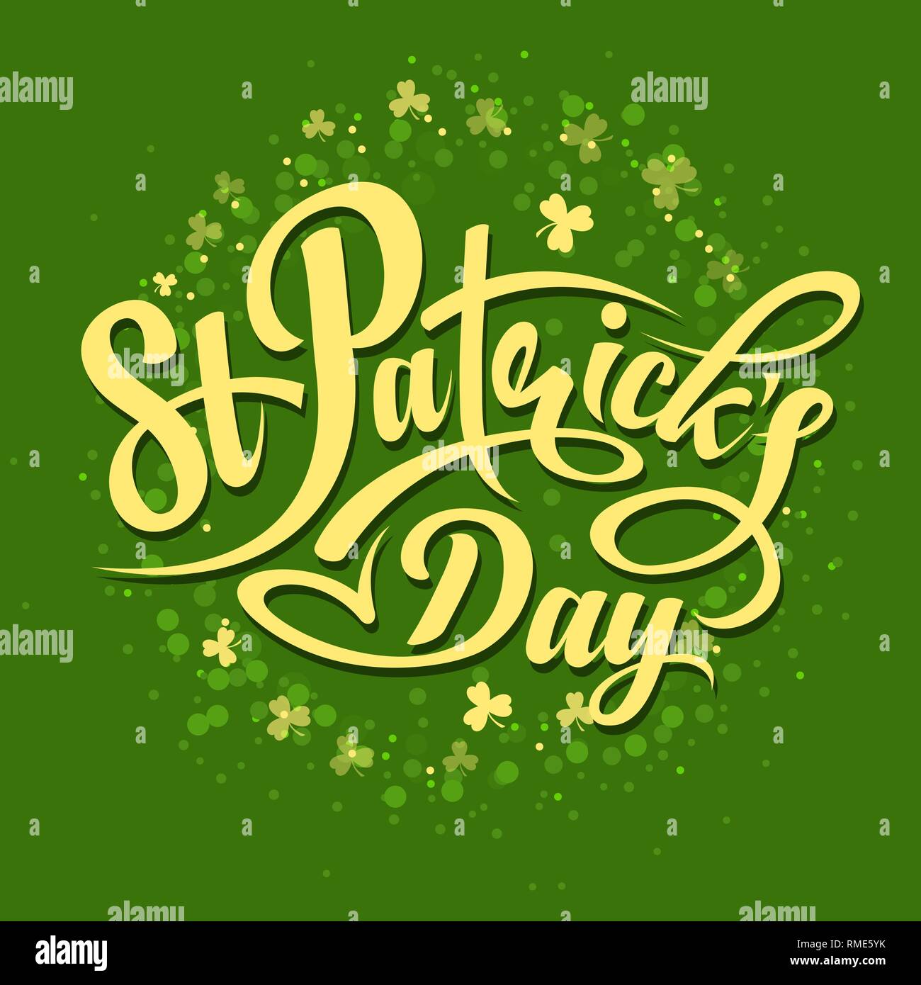 St. Patricks day calligraphic text Stock Vector