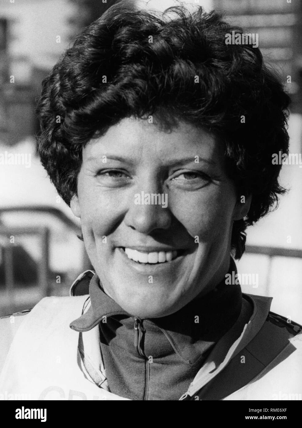 Portrait of the ski racer Evi Mittermaier. Stock Photo
