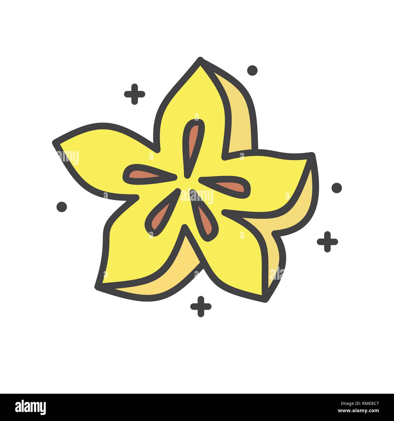 Star fruit icon on white background for graphic and web design, Modern ...