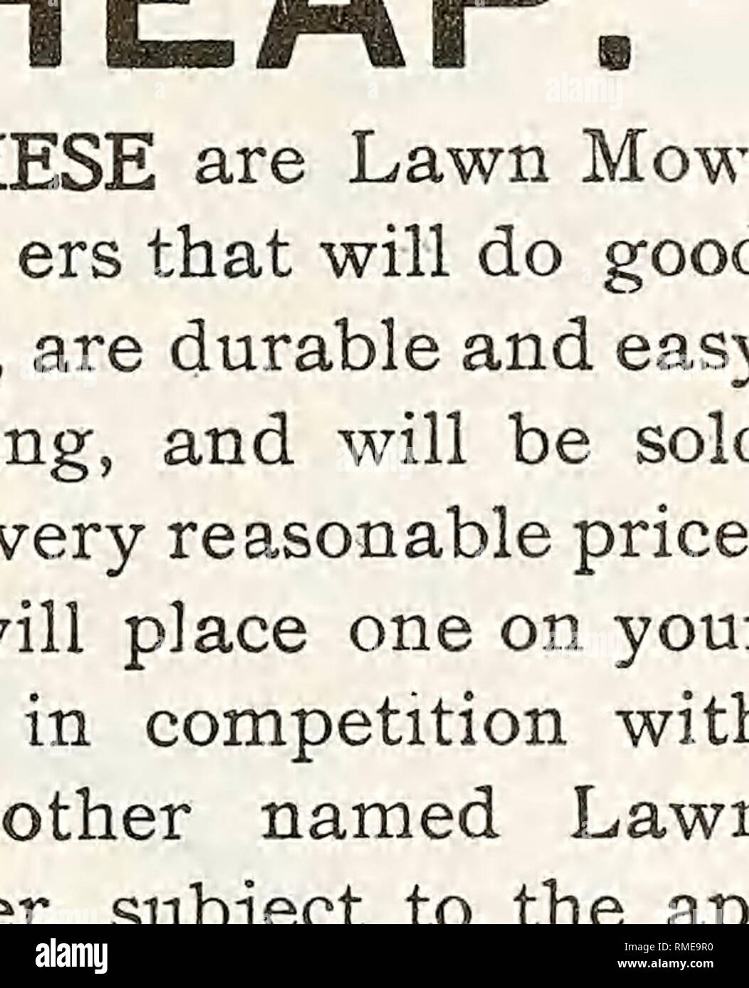 . Annual catalogue. Nurseries (Horticulture); Nursery stock; Vegetables; Seeds; Flowers; Gardening; Equipment and supplies; Agricultural implements; Ebeling, F. H. (Firm). Wet Soil and Grass Clippings will not stick to Steel as they stick to Cast Iron. Lawn Seed, Pure Ground Bone, Sheep Fertilizer. Sheep Dressing for Plants and La'wn Dressing, Qaick^ Last- ing and Economical, L-awo Fertilizers ]price:^i^ist. Sheep Fertilizer, 100 lbs, .$3.00 Sheep Fertilizer, 50 lbs.. 1.75 Ground Bone 100lbs.. 2.00 Phosphate 100 lbs.. 2.00 Nitrate of Soda, per lb 10 Nitrate of Soda., .100 lbs.. 6.00 Nitrate of Stock Photo