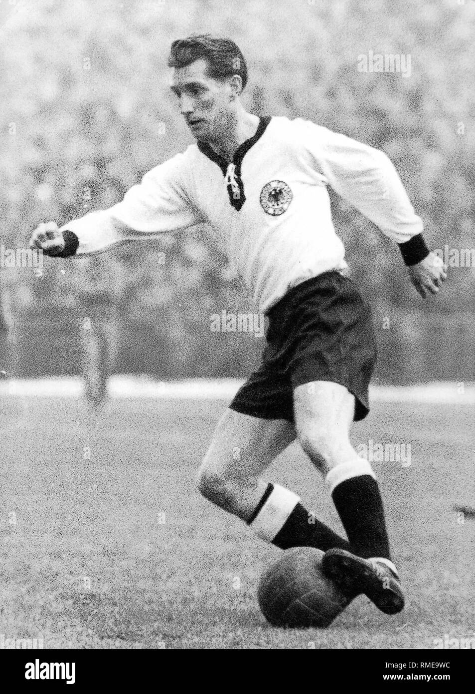Fritz Walter In The Jersey Of The German National Team Stock Photo Alamy