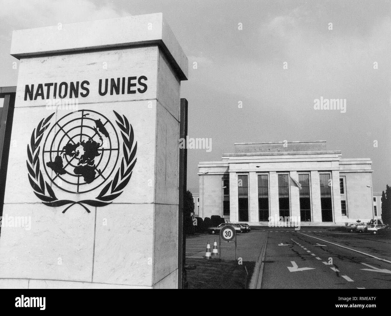 The Palais des Nations (Palace of Nations) in the Avenue de la Paix, headquarters of the United Nations in Geneva. Stock Photo
