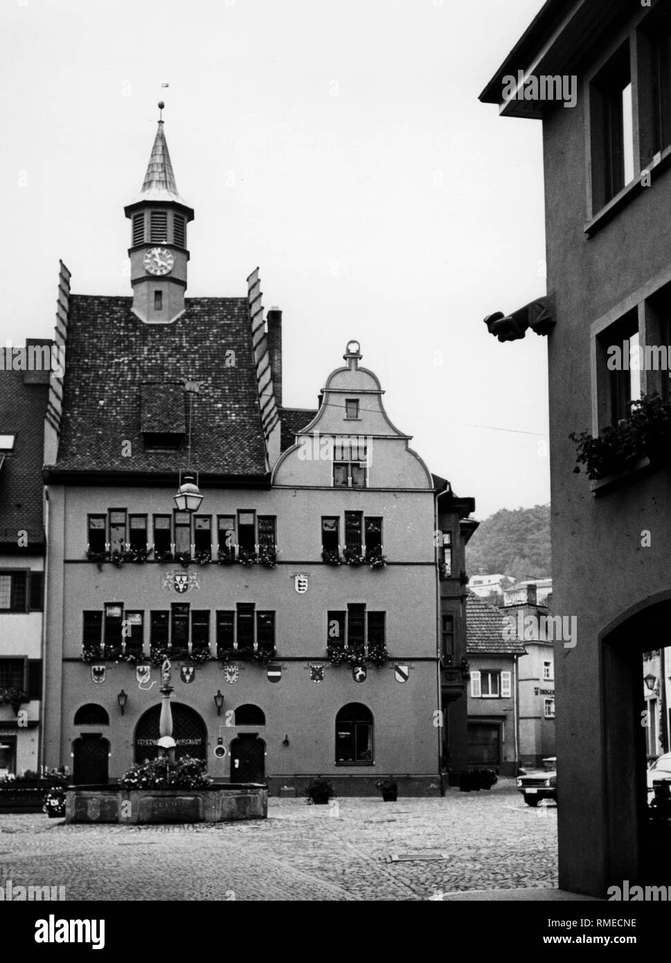 The town hall in Staufen im Breisgau (undated shot). Stock Photo