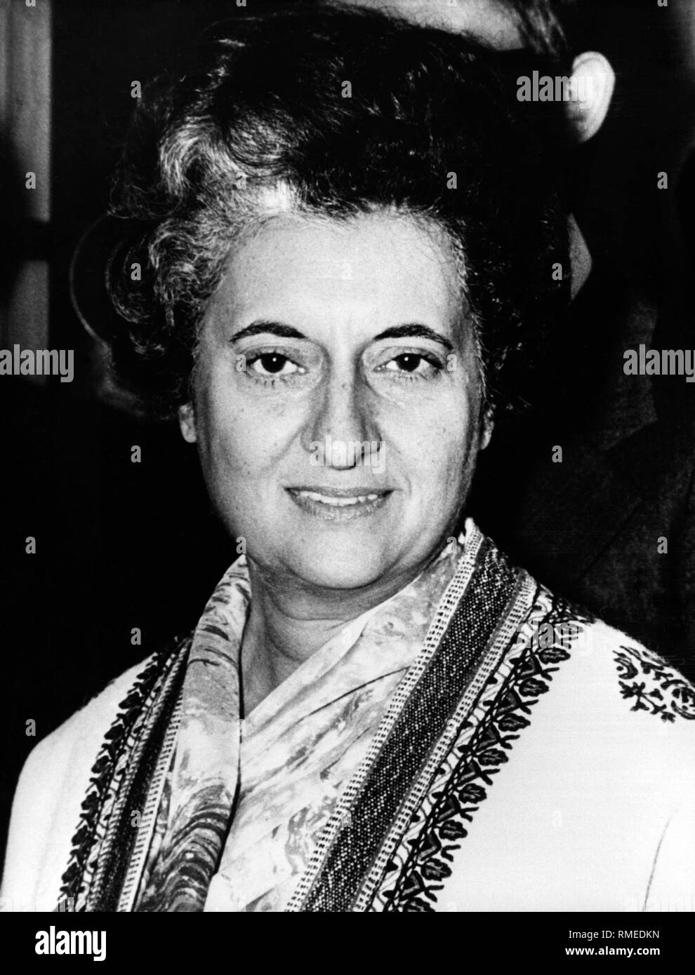 Indira Gandhi, an Indian politician. Stock Photo