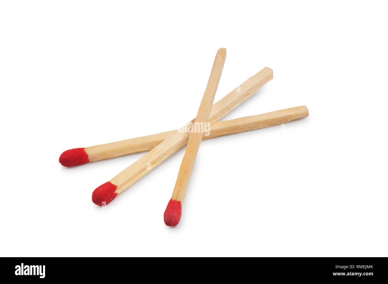 Studio shot of unlit matches isolated on a white background - John Gollop Stock Photo
