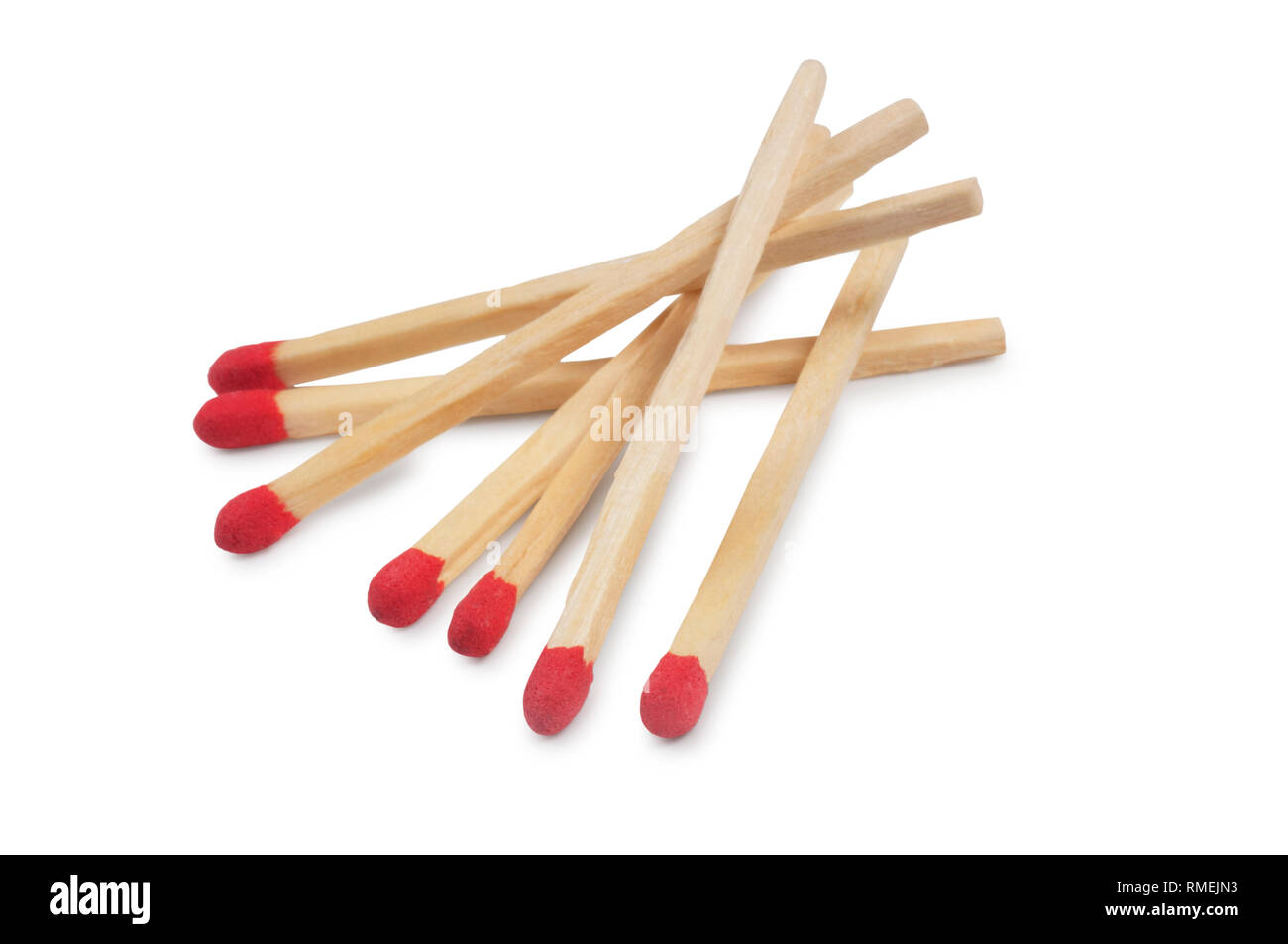 Studio shot of unlit matches isolated on a white background - John Gollop Stock Photo
