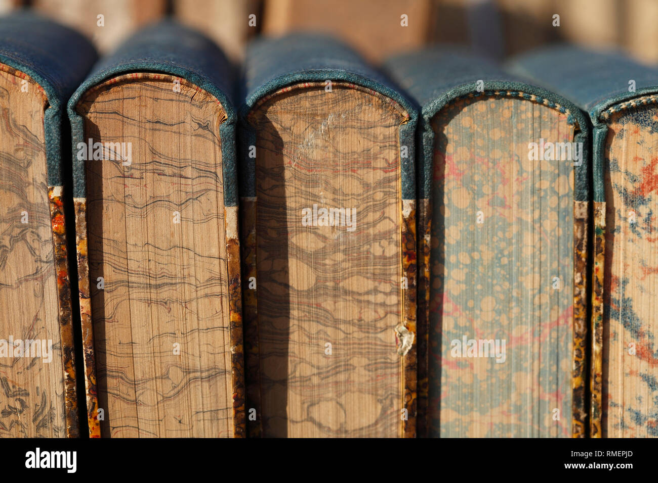 Old books on a flea market, Germany Stock Photo Alamy