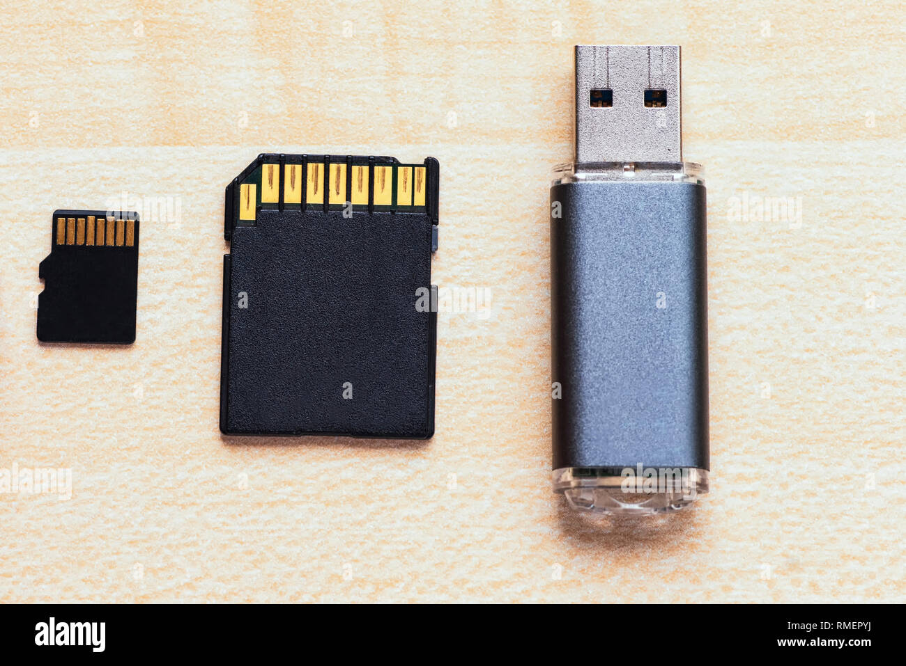 Transfer or backup data. Set of equipment for storage information .The  devices for store data flash drive, sd card and micro sd card Stock Photo -  Alamy