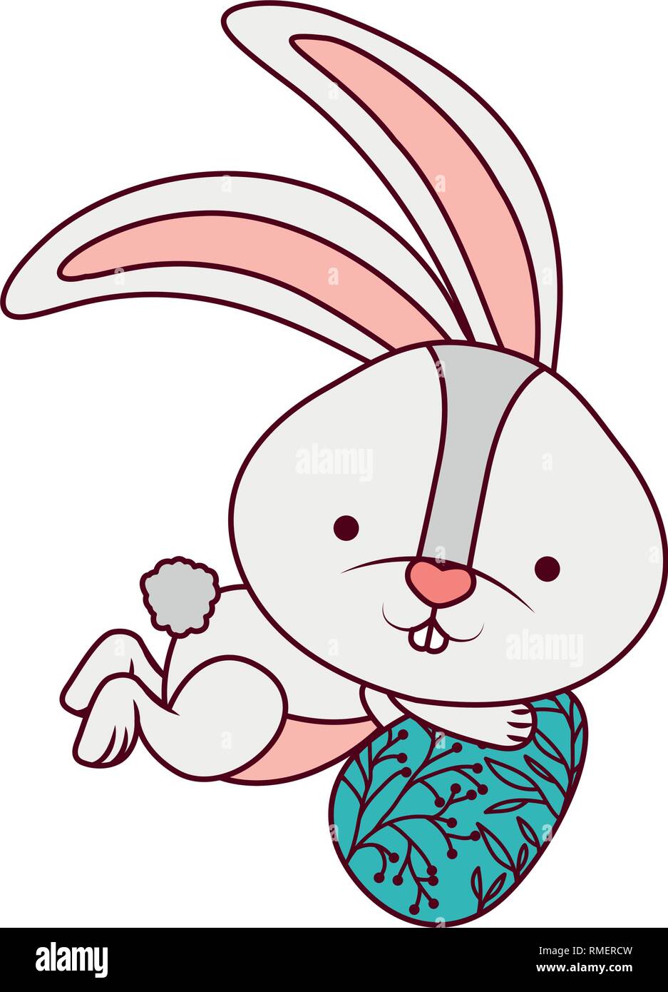easter rabbit with egg isolated icon Stock Vector Image & Art - Alamy