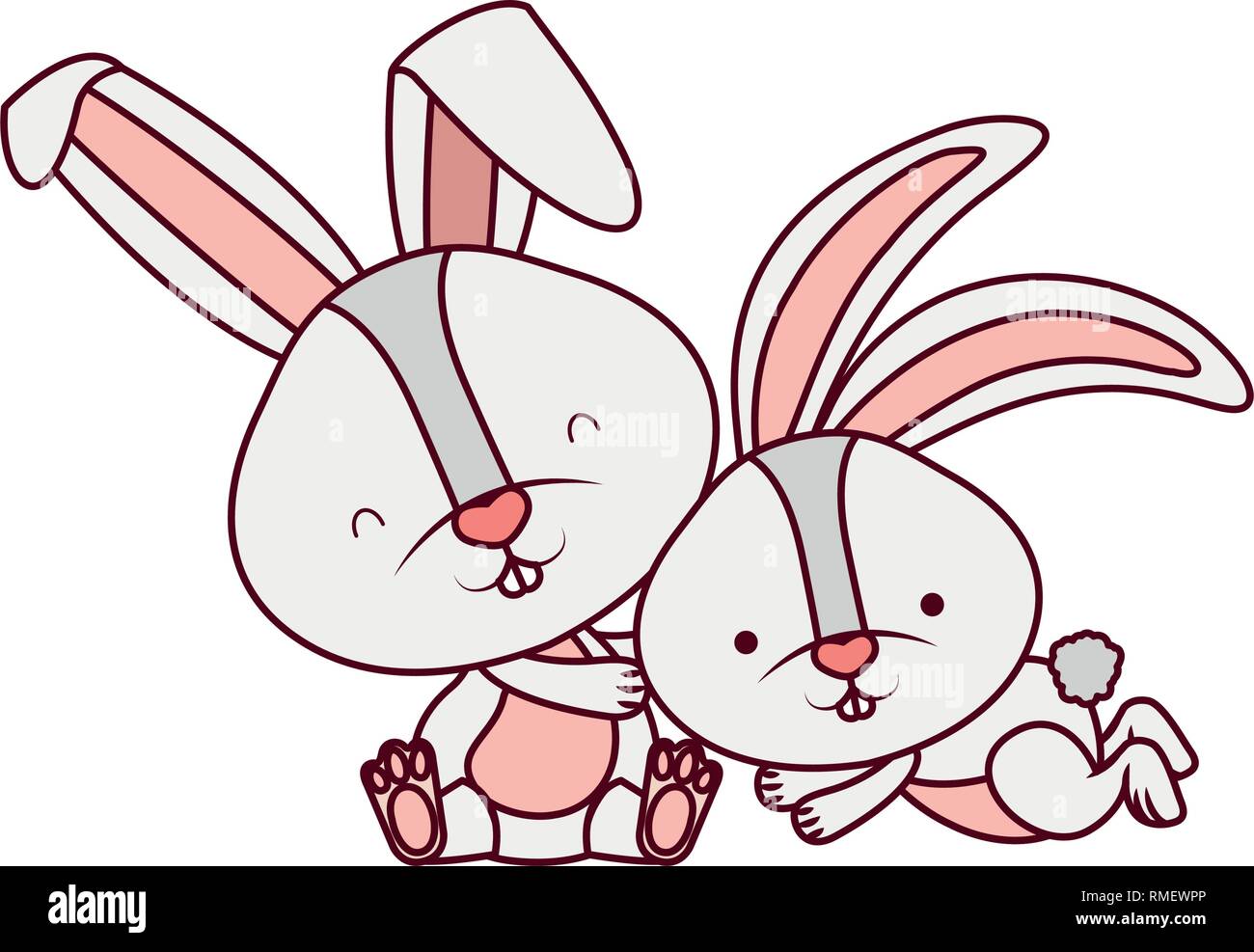 cute rabbits isolated icon Stock Vector Image & Art - Alamy