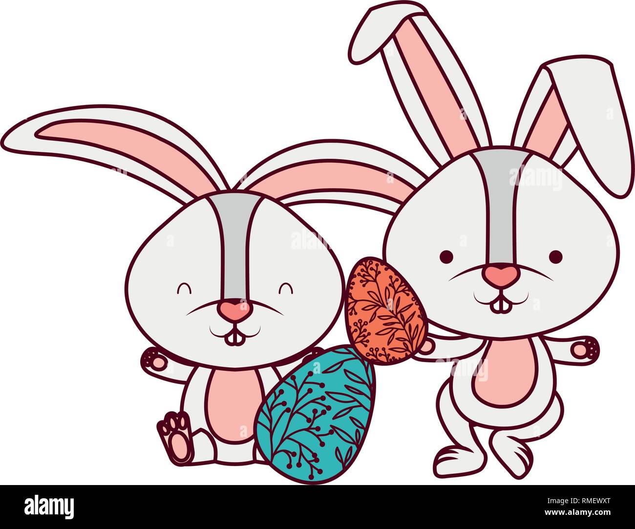 Rabbits hugging Stock Vector Images - Alamy