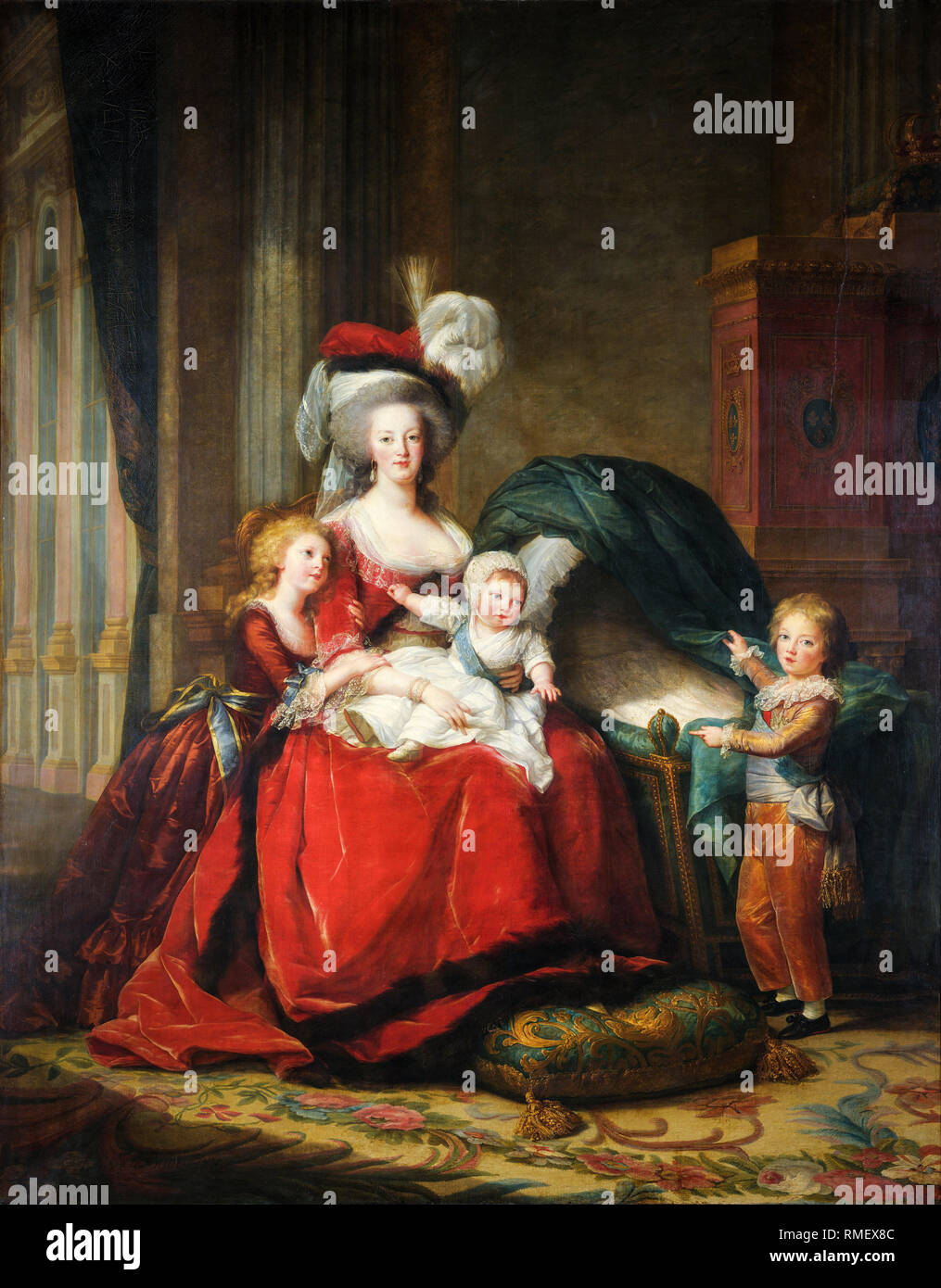 (17551793), Queen of France, and her children, portrait painting by Elisabeth
