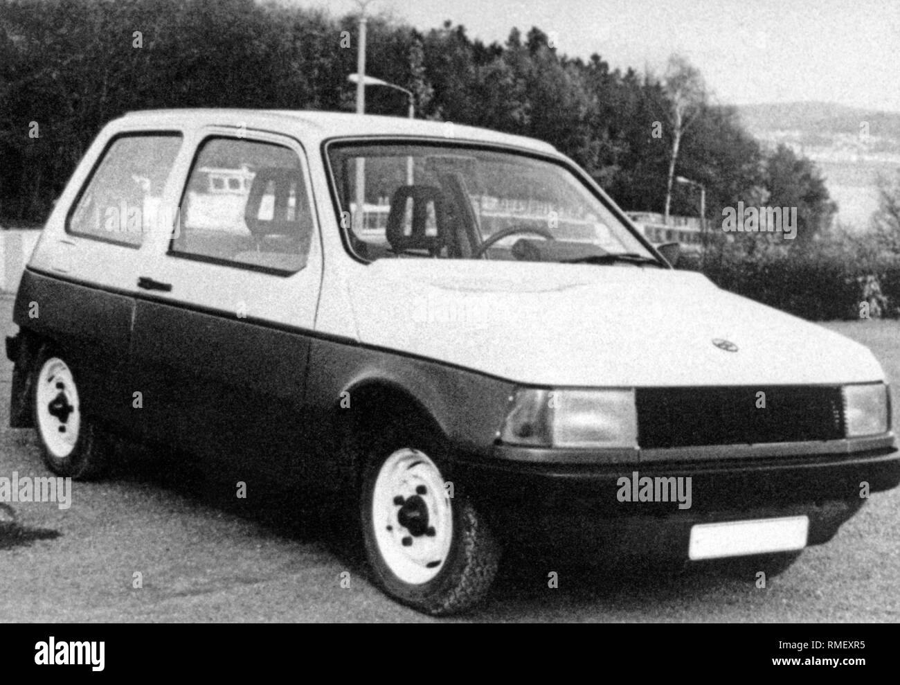 Prototype of a successor of the Trabant 601. The 601 WE II was to be available with either a two- or four-stroke engine, and was technically on the level of a former Western small car. Its further development was prohibited by the GDR government. Stock Photo
