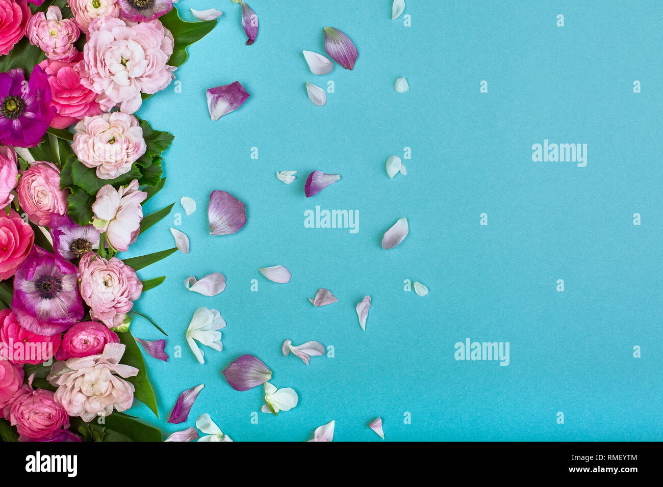 Light Blue And Pink Floral Background