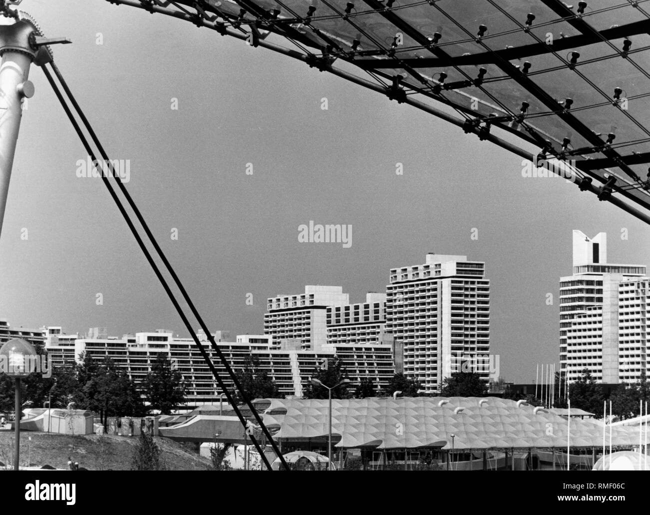 Olympic roof olympic village Black and White Stock Photos & Images - Alamy