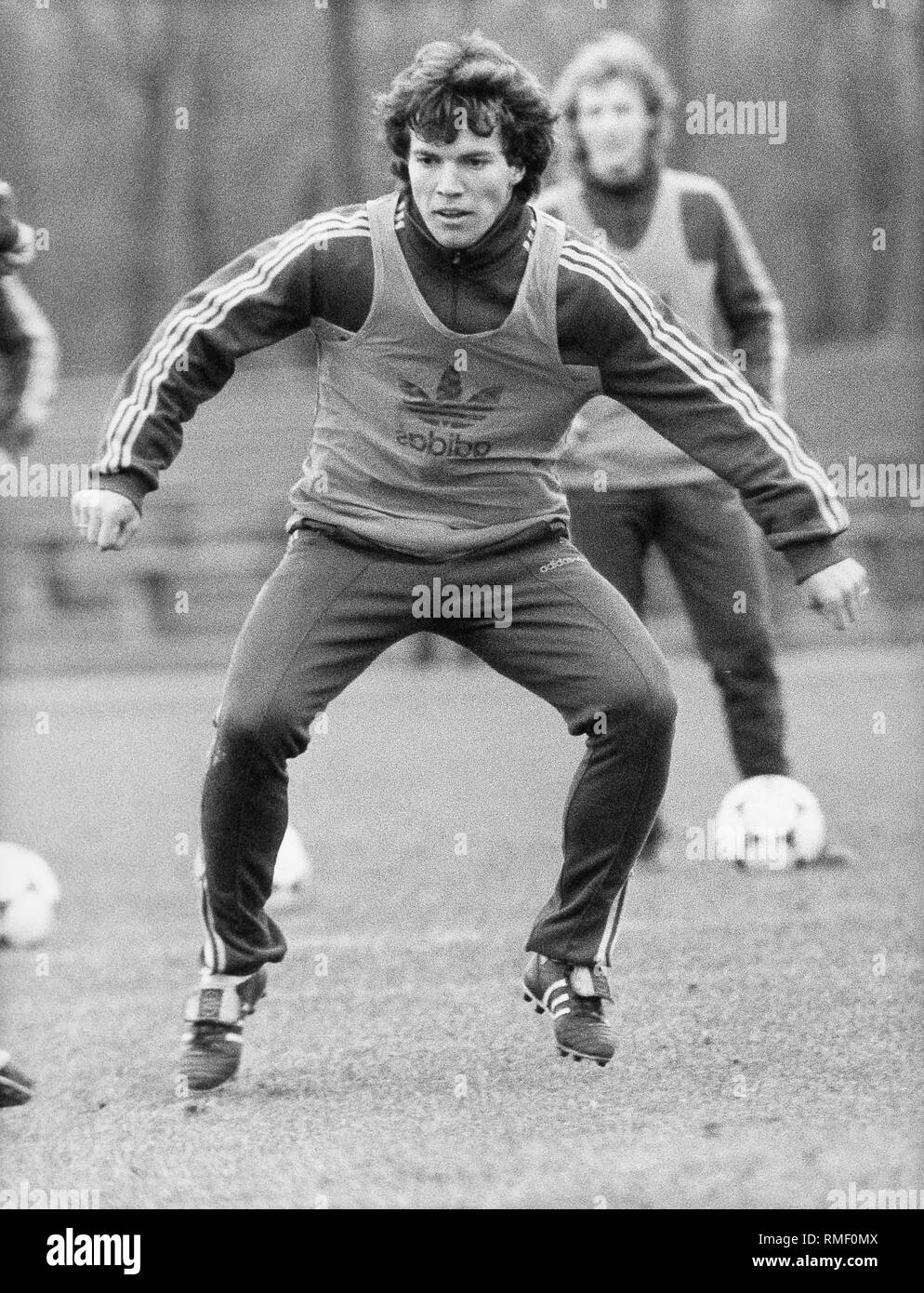 Footballer Lothar Matthaeus during training. Stock Photo