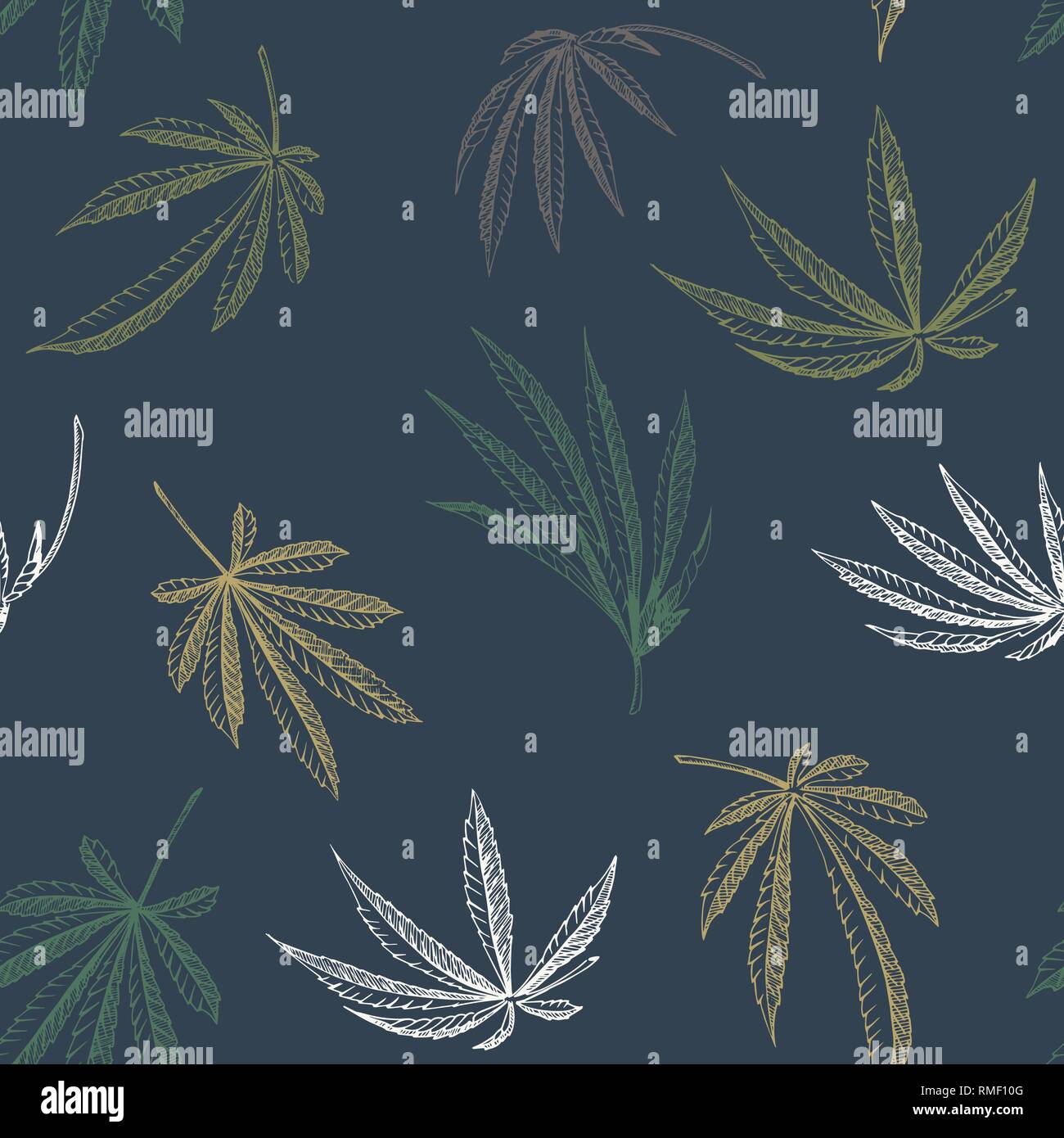 Vector Seamless pattern of hemp plant on a dark background cannabis texture  Stock Vector Image & Art - Alamy