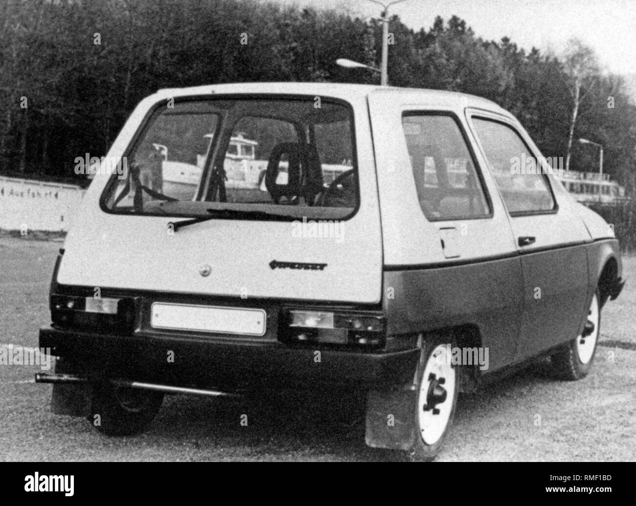Prototype of a successor of the Trabant 601. The 601 WE II was to be available with either a two- or four-stroke engine, and was technically on the level of a former Western small car. Its further development was prohibited by the GDR government. Stock Photo