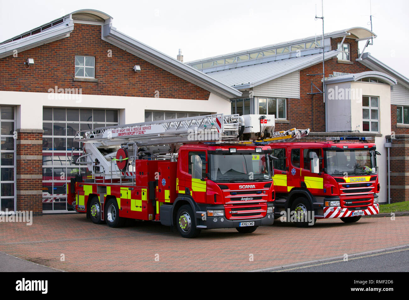 Fire Engines, Ryde Firestation, Ryde, Isle Wight, England, UK, Stock Photo