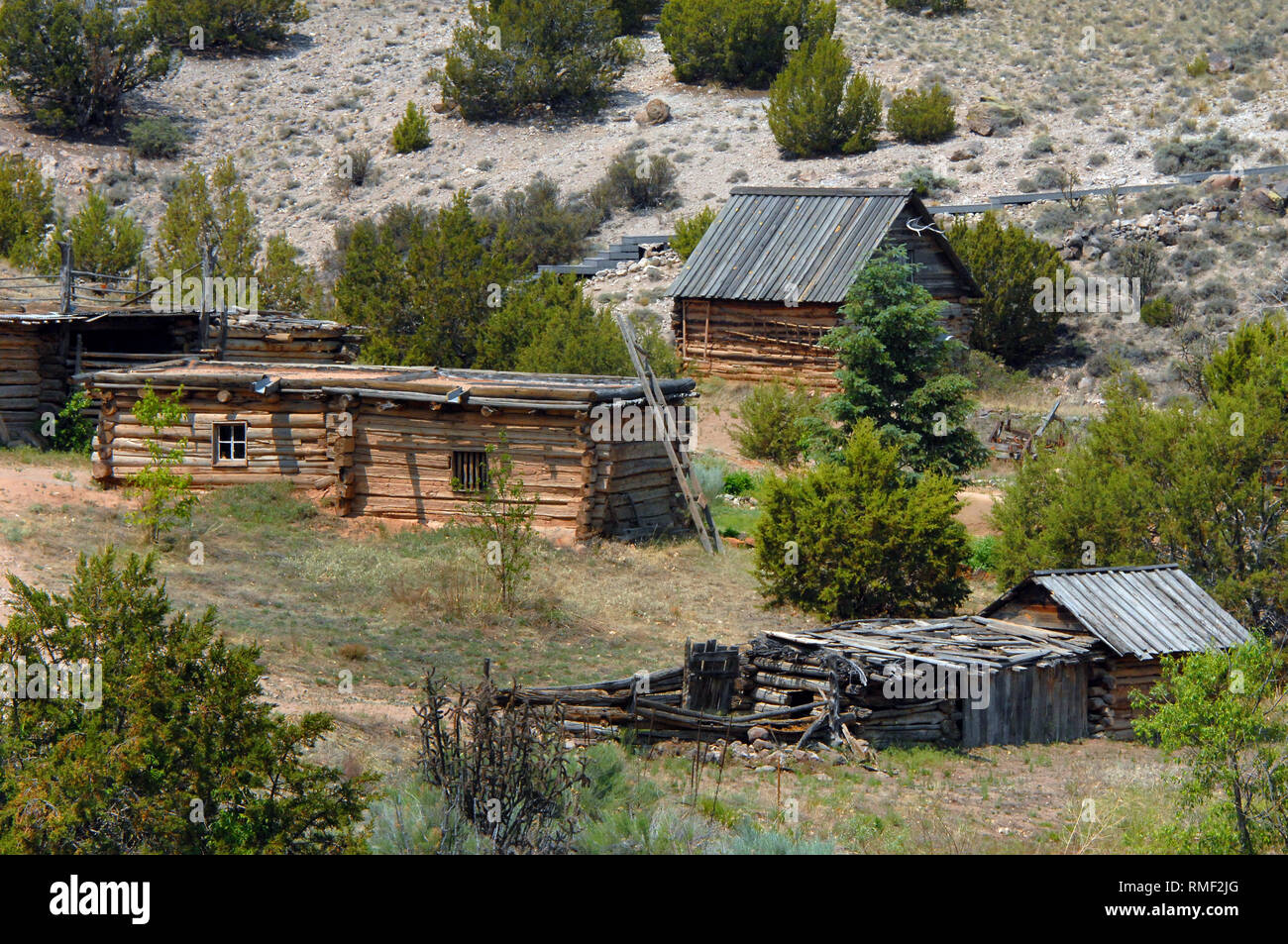 Old Log Cabins And Sheds Are Part Of The El Rancho Del Las