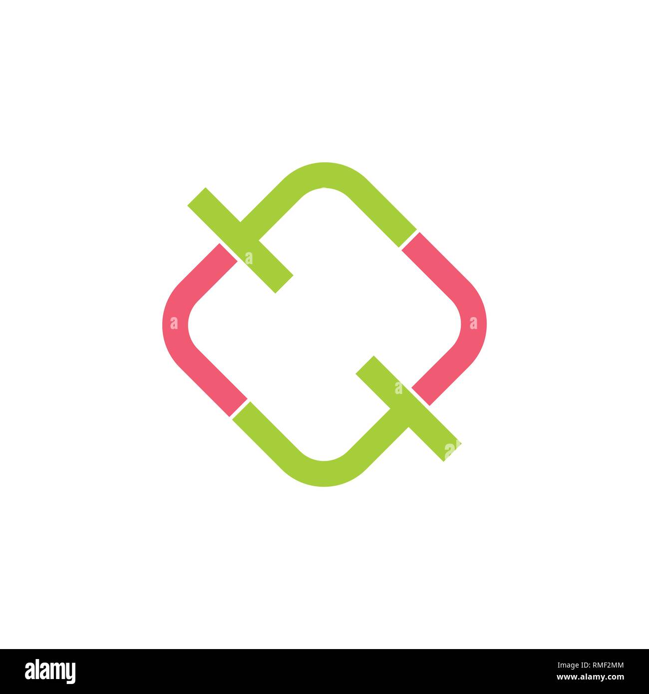 letters ff square geometric line logo Stock Vector