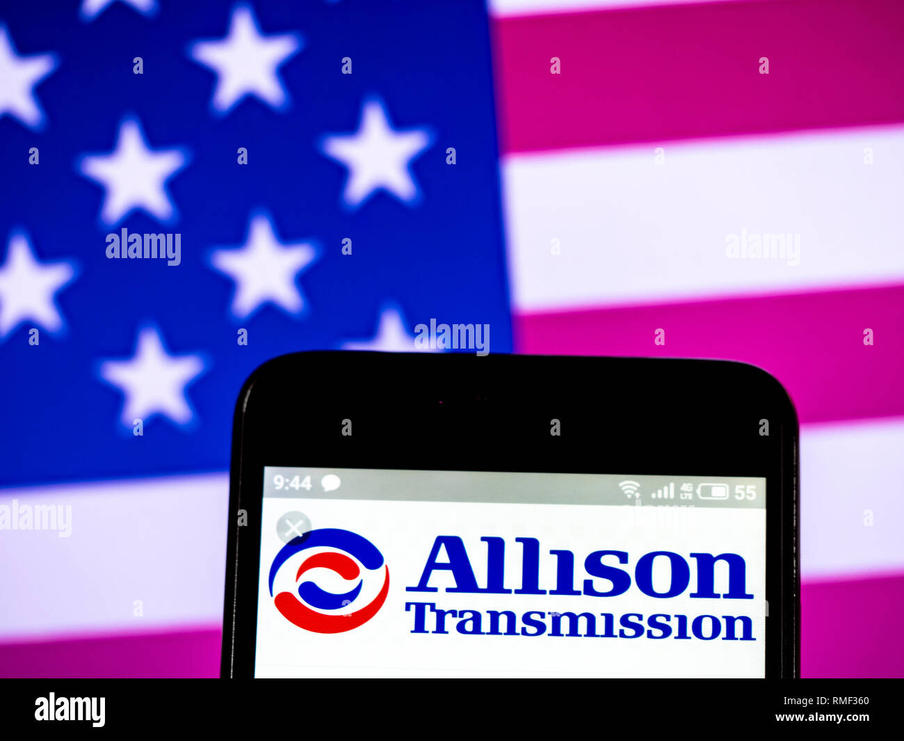 Allison Transmission company  logo seen displayed on smart phone Stock Photo