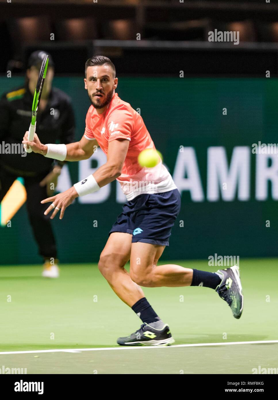 Rotterdam, Netherlands.14th Feb 2019. ABNAMRO World Tennis Tournament, Ahoy,  Damir Dzumhur (BIH) Credit: Henk Koster/Alamy Live News Stock Photo - Alamy