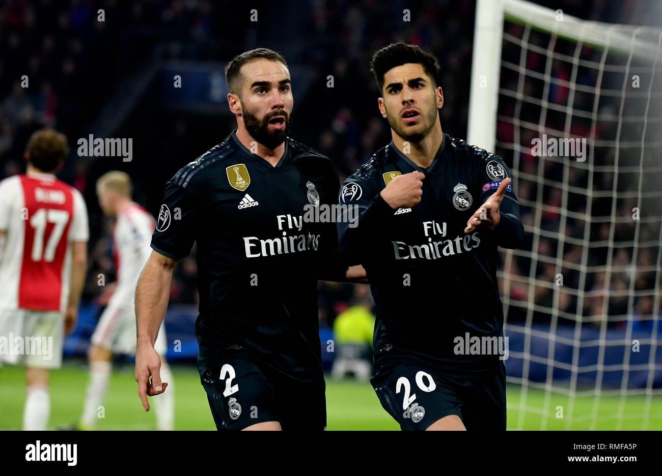 Soccer : UEFA Champions League 2018/19 - Round of 16 1st Leg : AJAX 1-2  Real Madrid on February 13, 2019 at the Amsterdam Arena in Amsterdam,  Holland. Marco Asensio scores for