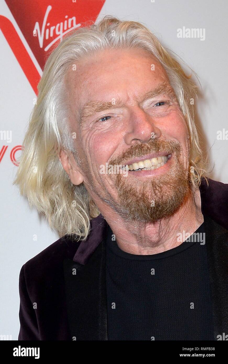 New York, NY, USA. 14th Feb, 2019. Richard Branson at arrivals for Virgin Voyages Hosts Scarlet Night Party, PlayStation Theater, New York, NY February 14, 2019. Credit: Kristin Callahan/Everett Collection/Alamy Live News Stock Photo