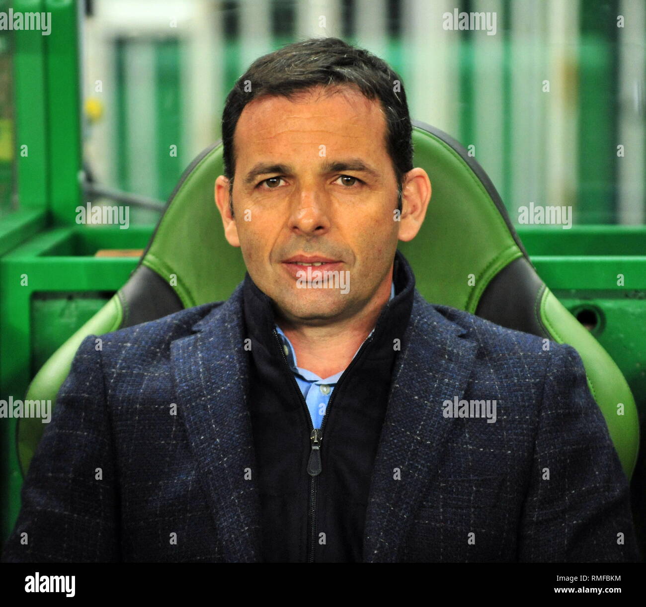 Lisbon Portugal 14th Feb 2019 Head Coach Javier Celleja Of Villarreal Reacts Before The Uefa Europa League Round Of 32 First Leg Soccer Match Between Sporting Cp And Villarreal In Lisbon Portugal