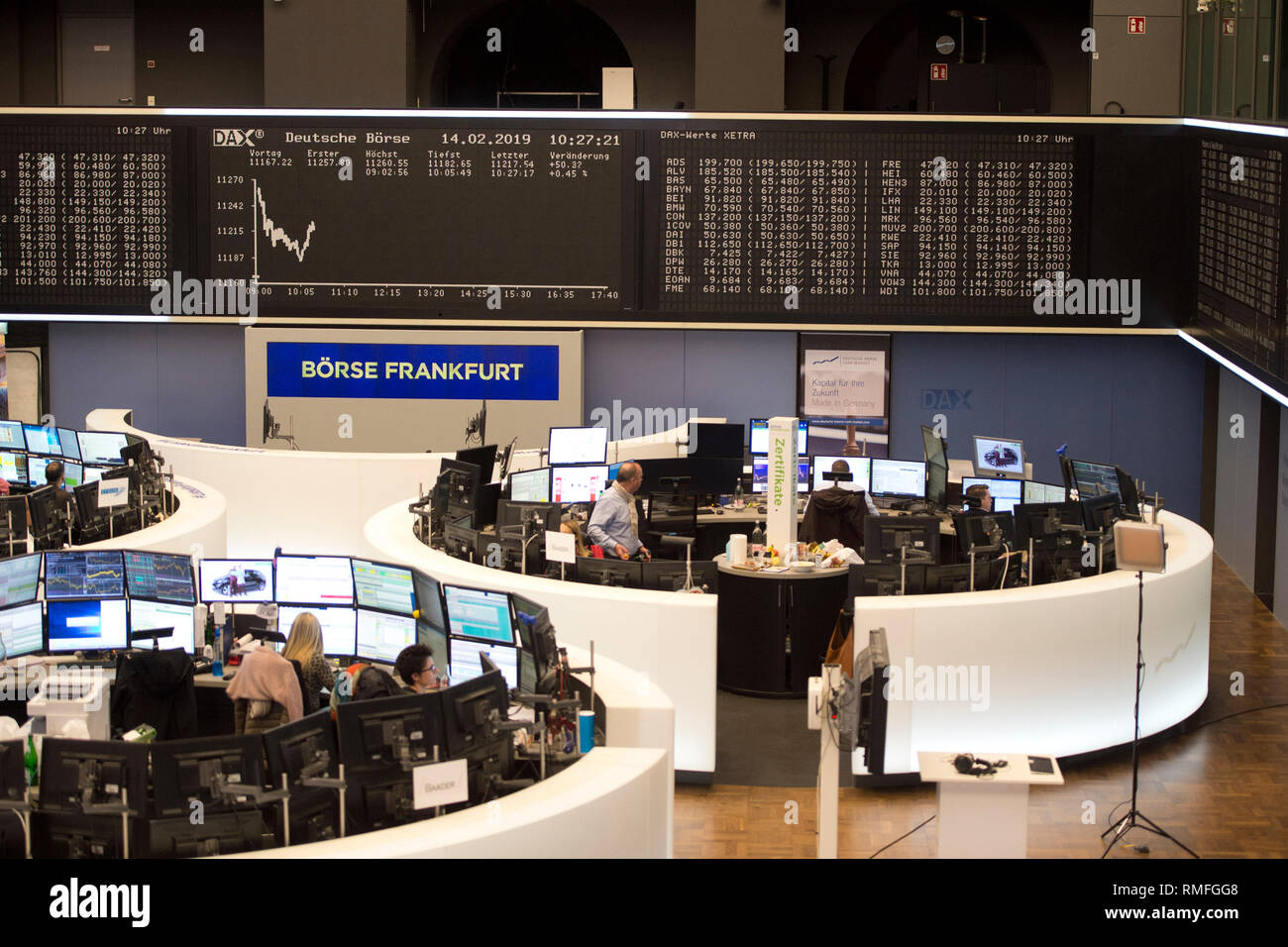 Frankfurt Am Main, Deutschland. 14th Feb, 2019. View into the trading