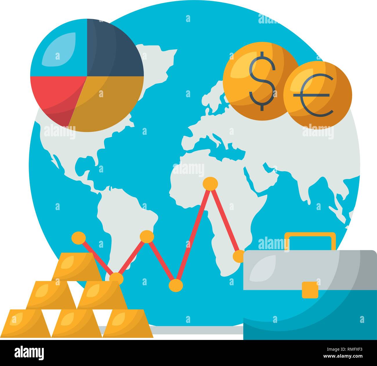 world stock market money suitcase business Stock Vector Image & Art - Alamy