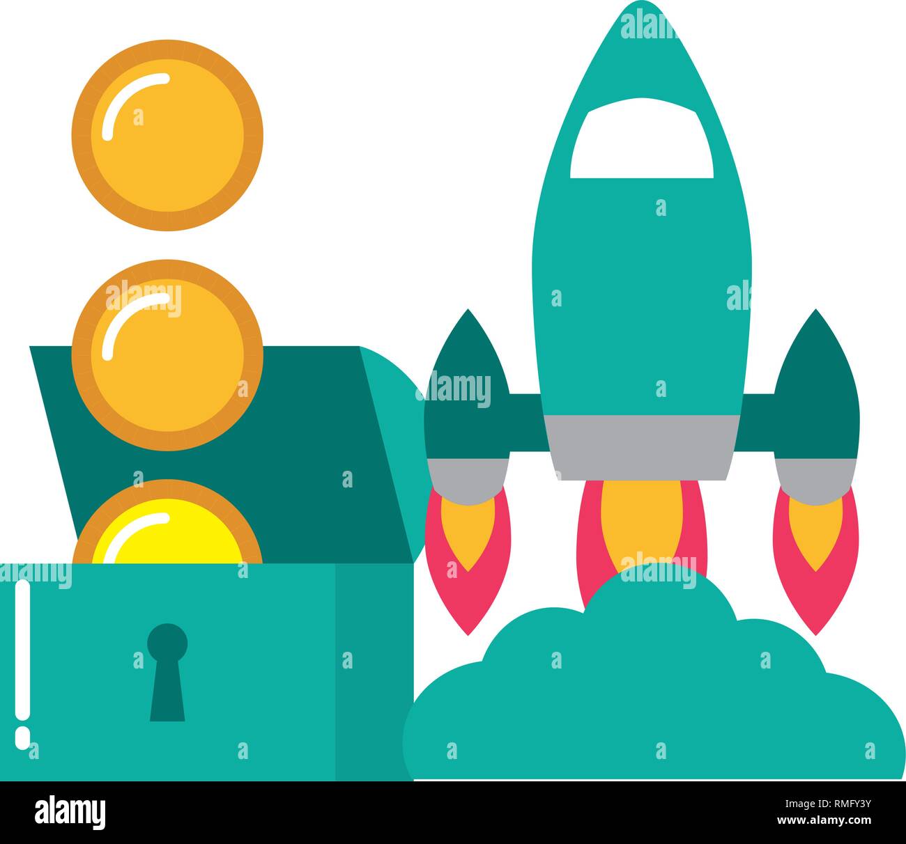 rocket chest coins video game Stock Vector Image & Art - Alamy