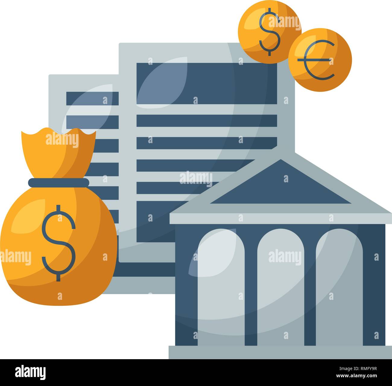 bank money bag coins stock market Stock Vector Image & Art Alamy