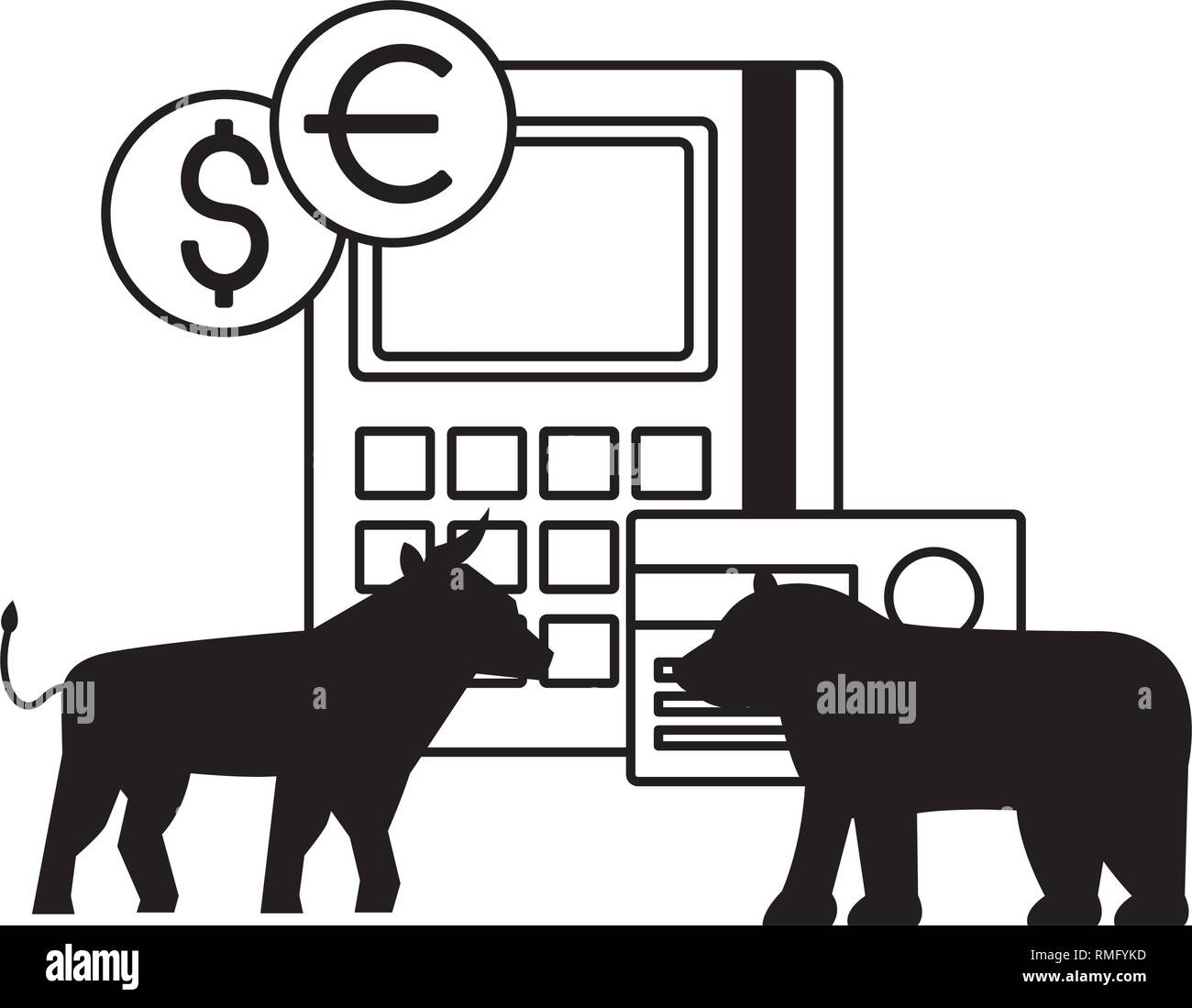bull and bear stock market Stock Vector Image & Art - Alamy