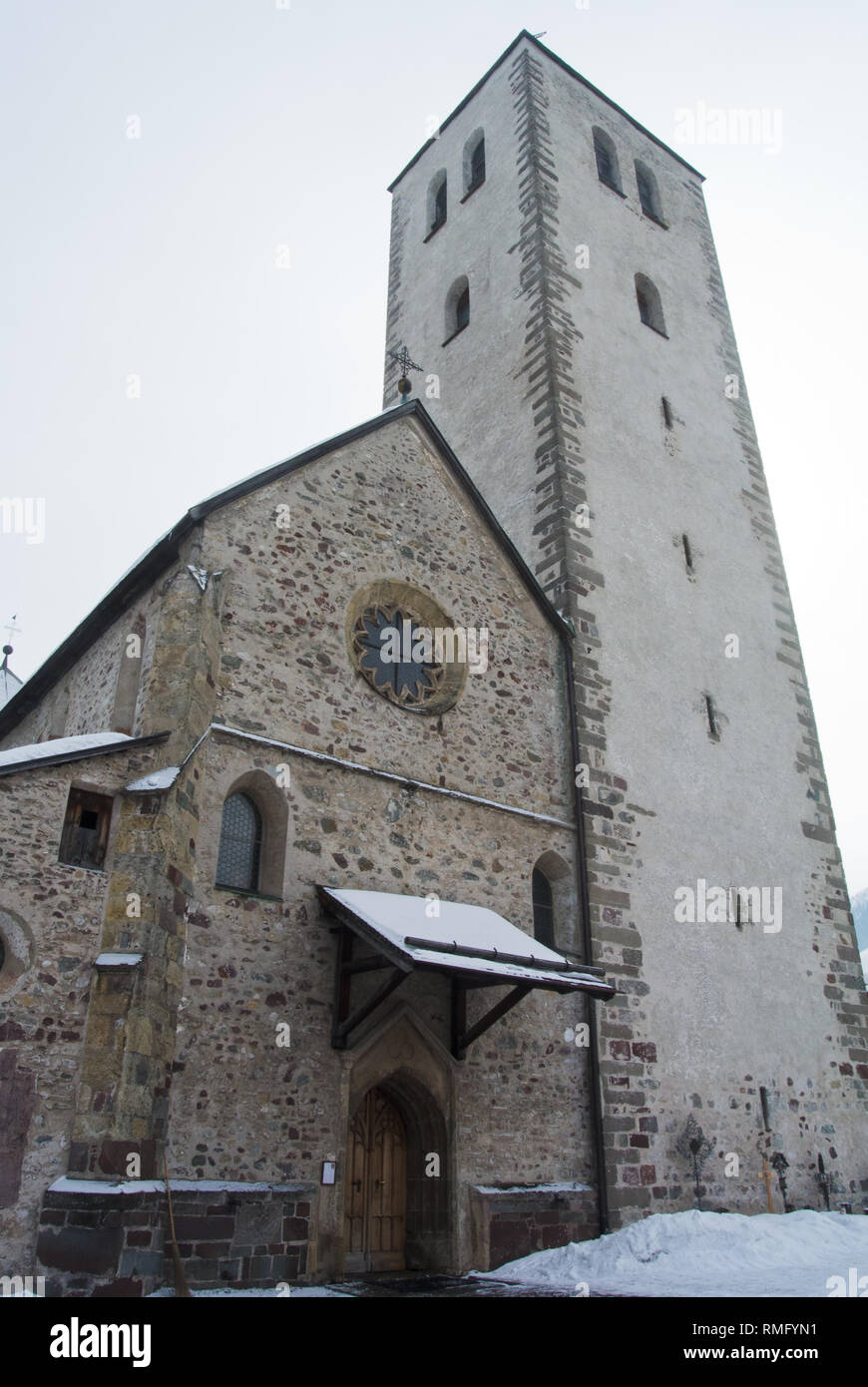 Collegiate church, Innichen/San Candido, 13th century Romanesque masterpiece, Italy Stock Photo