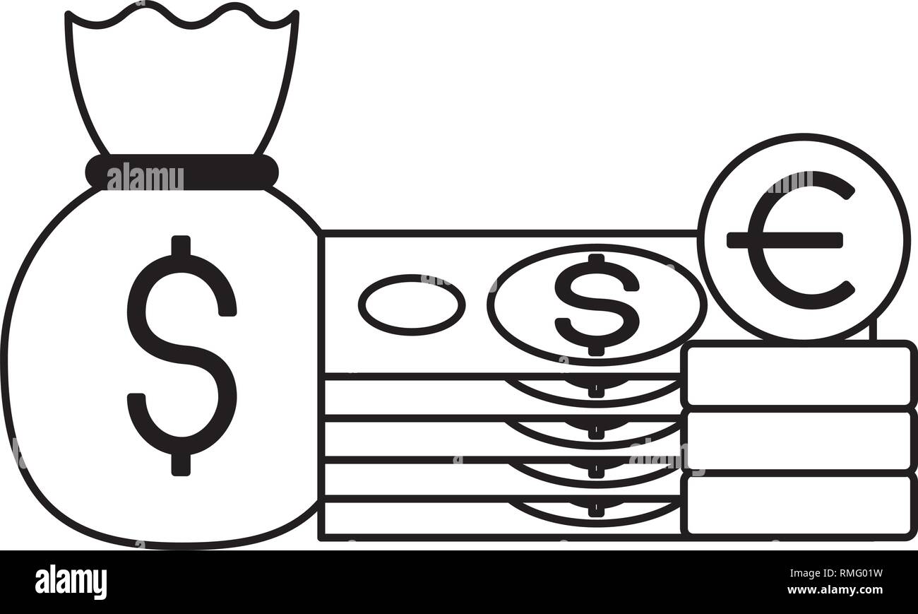 banknote money bag coins euro stock market Stock Vector Image & Art - Alamy