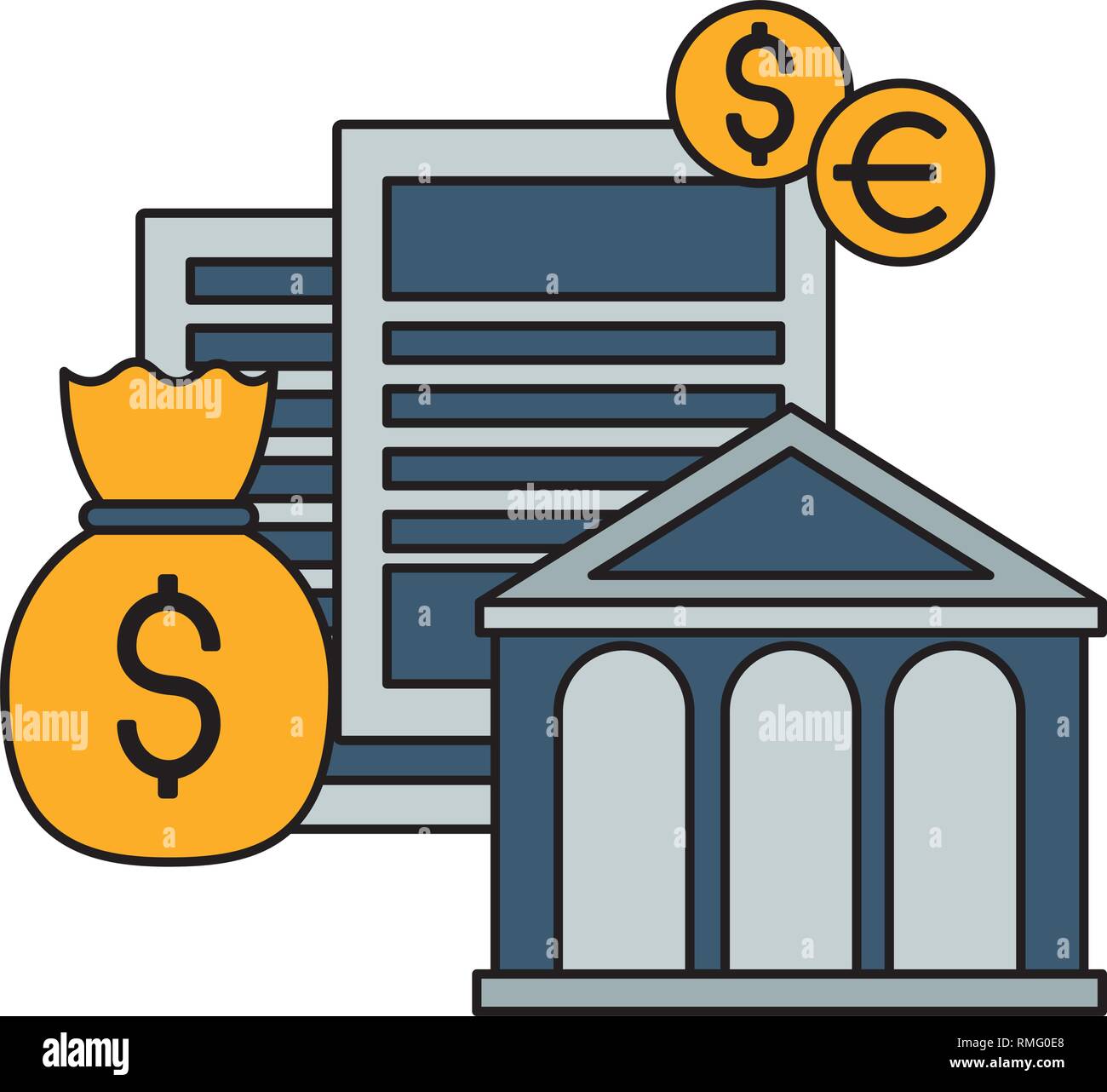 bank money bag coins stock market Stock Vector Image & Art - Alamy