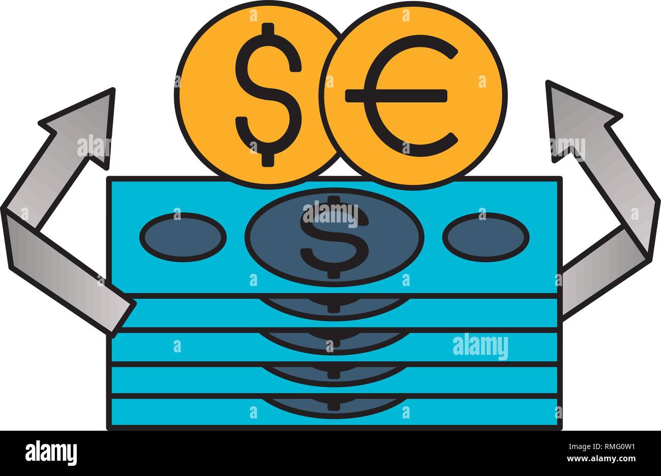 banknote dollar euro exchange stock market Stock Vector Image & Art - Alamy